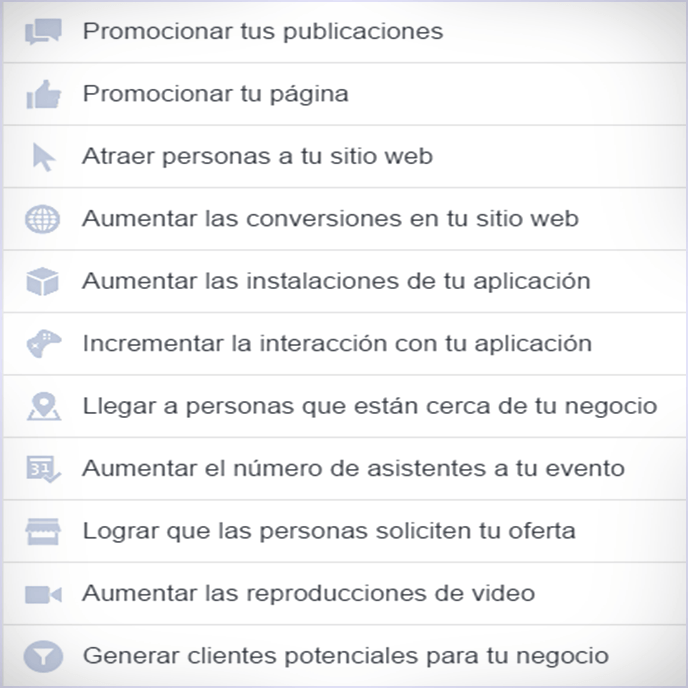 Campañas de publicidad en Facebook Ads