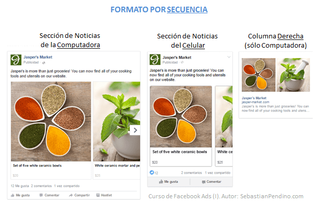 Formato de anuncios por secuencia en Facebook